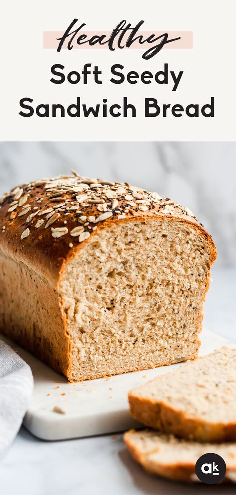 Healthy Sandwich Bread Recipe, Healthy Sandwich Bread, Best Homemade Bread, Homemade Sandwich Bread, Sandwich Bread Recipe, Healthy Sandwich, Homemade Baked Bread, Healthy Bread Recipes, Homemade Sandwich