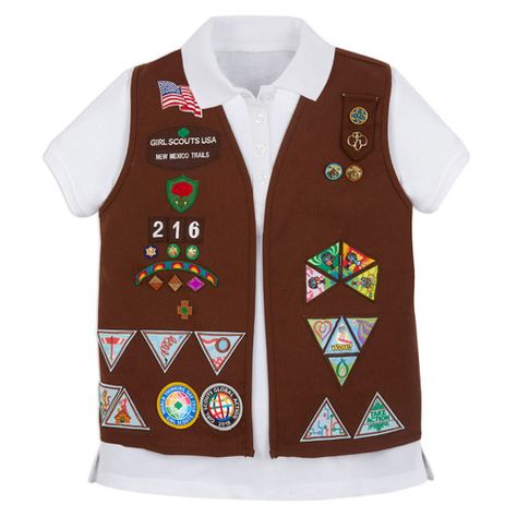 Girl Scout Brownie Official Uniform & Insignia - Girl Scout Shop Girl Scout Brownie Vest, Brownie Vest, Girl Scout Brownie Uniform, Girl Scout Brownie Badges, Girl Scout Vest, Girl Scout Brownie, Outfits Ladies, Brownie Badges, Girl Scout Uniform