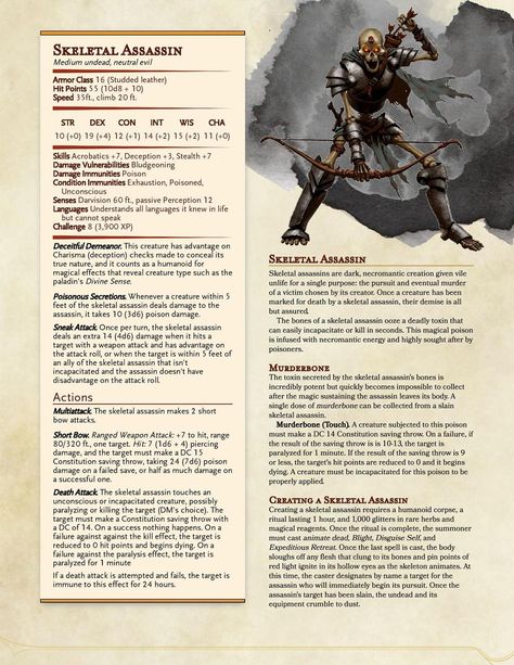 Dnd 5e Undead Monsters, Undead Creatures Dnd, Dnd Skeleton Monsters, D&d Undead, Skeleton Dnd, Dnd Skeleton, Dnd Undead Monsters, Dnd Undead, Magic Items 5e