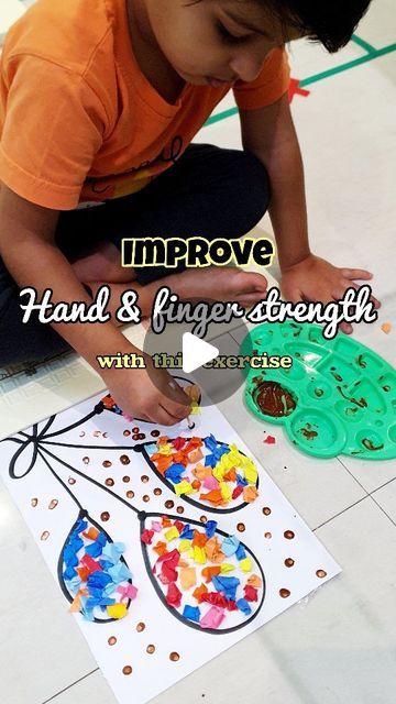 Paper Tearing Art, Hold Pencil, Age Reference, Finger Strength, Fine Motor Activity, Crumpled Paper, Fine Motor Activities, Motor Activities, Paper Crafts For Kids