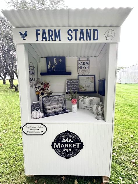 Egg Sales Stand, Farmstand Sign Ideas, Farm Stall Ideas, Farmer Stand Ideas, Egg Selling Stand With Cooler, Chicken Stand Ideas, Farm Stand Ideas To Sell, Chicken Egg Stand Ideas, Roadside Farm Stand Plans