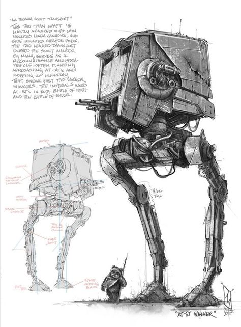 At-St Rogue Trooper, Mech Inspiration, Spaceship Drawing, Order 66, Star Wars Spaceships, Ralph Mcquarrie, Star Wars Trooper, Star Wars Models, Star Wars Vehicles