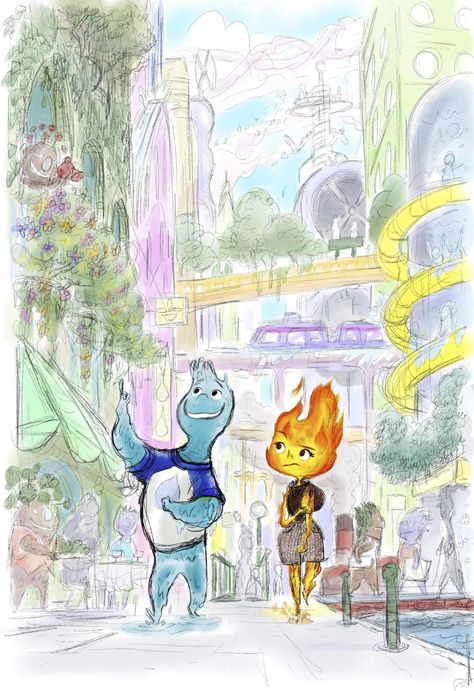 Coloring pages from Elemental Animation Disney, Pixar Films, Disney Live, Walt Disney Animation Studios, Walt Disney Animation, The Good Dinosaur, Film D'animation, Art Disney, Arte Disney