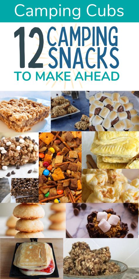 12 camping snacks to make ahead of your trip Premade Camping Snacks, Hunting Trip Snacks, Homemade Camping Snacks, Easy Camp Snacks, Make Ahead Desserts For Camping, Easy Camping Snacks Ideas, Make Ahead Snacks For Camping, Snacks For Hunting Trip, Snacks To Bring Camping