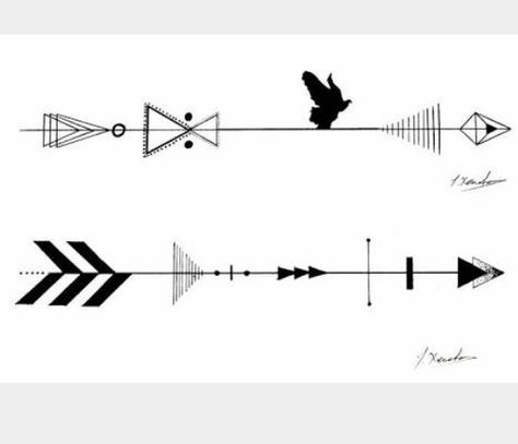 Geometric arrow tattoo Triangle Arrow Tattoo, Tattoo Ideas Geometric, Gel Pen Drawings, Tattoo Arrow, Geometric Arrow Tattoo, Small Arrow Tattoos, Arrow Tattoo Design, Geometric Arrow, Geometric Origami