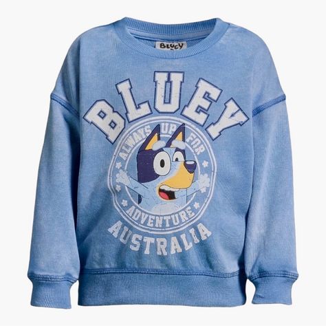 Bluey Australia Always Up For Adventure Sweatshirt. New With Tag. Toddler Size 3t. Super Soft. Crewneck. Bluey Graphics On Front. Machine Wash. Cotton, Polyester. Ships Fast With Care From A Non-Smoking, Pet-Free Environment. Bluey Shirts For Adults, Bluey Merch For Adults, Bluey Sweatshirts, Bluey Clothing, Bluey Merchandise, Bluey Merch, Adventure Sweatshirt, Bluey Stuff, Shark Hoodie