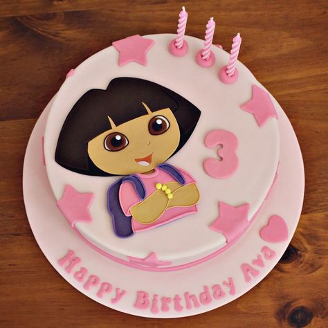 Dora Cake Design, Dora Theme Cake, Dora Birthday Party Ideas, Dora Birthday Cake, Dora The Explorer Cake, Dora Party, Dora Birthday, Dora Cake, Kid Design