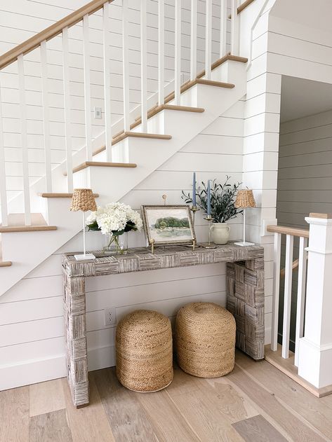 Wayfair Memorial Day Clearance Modern Farmhouse Foyer Entryway, Small Entryway Ideas Narrow Hallways, Farmhouse Foyer Entryway, Entryway Accent Wall, Foyer Accent Wall, Modern Farmhouse Foyer, Foyer Tables, Small Entryway Ideas, Tiny Entryway