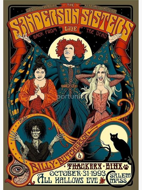 "sanderson sisters live poster" Art Print by portunite | Redbubble Hermanas Sanderson, Witch Quilt, The Sanderson Sisters, Fleece Quilt, Three Witches, Halloween Blanket, Sanderson Sisters, Jason Voorhees, Halloween Digital