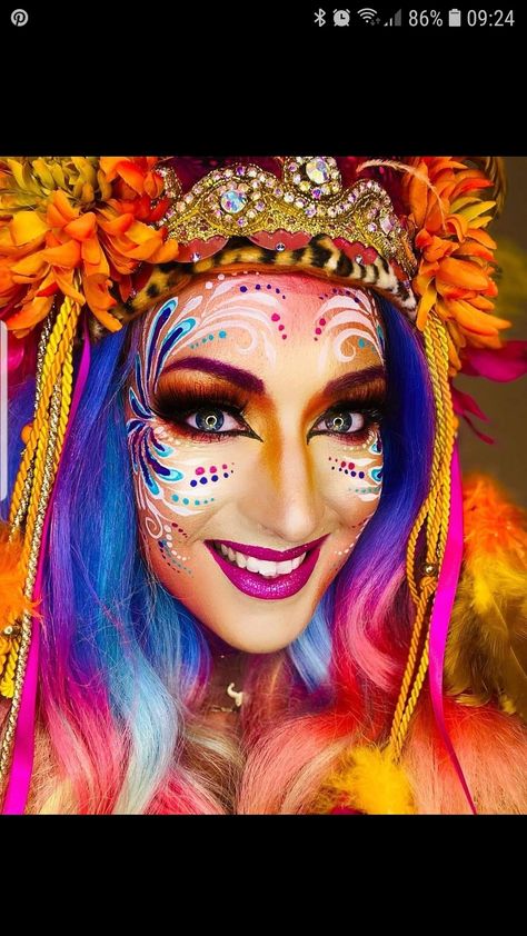 Queen Halloween Costumes, Carnival Makeup, Pride Makeup, Mask Makeup, Face Painting Designs, Mardi Gras Mask, Festival Looks, Zootopia, Face Art