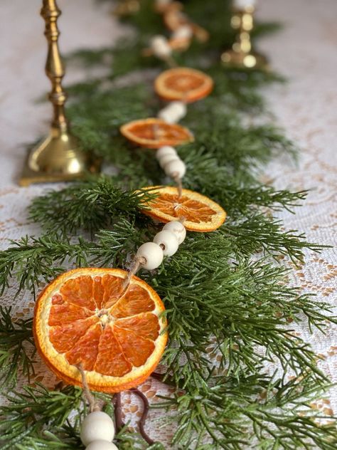 Dried Orange Slice Garland Orange Garland Natural Christmas - Etsy Garland With Dried Oranges, Dried Orange Mobile, Dried Orange Garland Fireplace, Christmas Decor Dried Oranges, Dehydrated Orange Slices Garland, Dried Orange Slices Christmas Tree, Dried Citrus Ornaments, Dried Orange Christmas Garland, Orange Slice Christmas Decorations