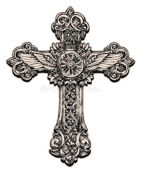 Detailed cross illustration. Vector illustration of a cross , #spon, #cross, #Detailed, #Vector, #illustration #ad Cross Illustration, Cruz Tattoo, Cruces Tattoo, Cross With Flowers, Cross Drawing, Detailed Cross, Celtic Cross Tattoos, Ornate Cross, Cross Tattoo For Men