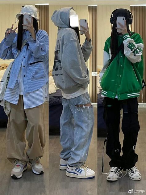 Asian Street Wear Aesthetic, Boyish Style For Girls, Korean Tomboy Style Outfit, Tomboy Shoes, Fitted Streetwear, Baggy Korean Fashion, Boyfriend Clothes, Baggy Clothes Outfit, Boyish Girl