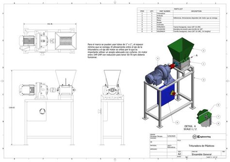 This plastic shredder design is a modification from the original version by Precious Plastics, a rubust but simple machine to start your own recycling business. In the link above you will find the STEP file and the PDF containing the workshop drawings, happy shreddings :) Plastic Shredder, Recycling Business, Shredder Machine, Simple Machine, Simple Machines, Eco Design, Mechanical Engineering, Machine Design, Diy Tools