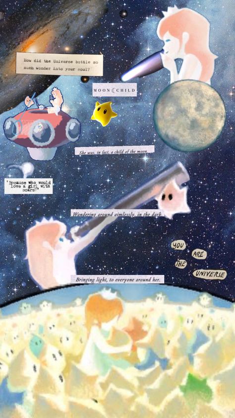 A collage made for a Rosalina Wallpaper. Cutouts are from Pinterest, Rosalina Wallpaper, Collage Making, A Collage, Iphone Wallpaper, Collage, Iphone, Art