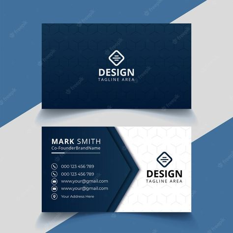 Premium Vector | Professional elegant blue and white modern business card design Visiting Cards Design, Innovative Business Cards, Unique Business Cards Design, Modern Business Cards Design, Modern Business Card, Unique Business Cards, Photo Background Images, Modern Business Cards, Visiting Cards