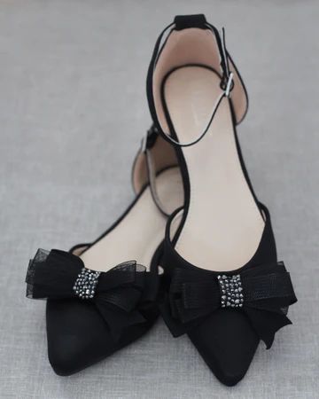 Shop our collection of women shoes in satin, glitter and lace for wedding and evening formal events. Perfect for brides, bridesmaids, jr. bridesmaids and mother-of-the bride. FREE SHIPPING FOR US ORDERS OF $50 AND MORE! Girls Formal Shoes, Black Evening Shoes, Black Friday Shoes, Cute Black Heels, Bridesmaids Shoes, Black Blush, Holiday Shoes, Bridal Shoes Flats, Wedding Flats