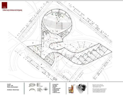 Music School Architecture Plan, Music In Architecture Concept, Music School Design Architecture, Music School Architecture Concept, Music Concept Architecture, Music School Architecture, Music School Plan, Syria Architecture, Music Institute