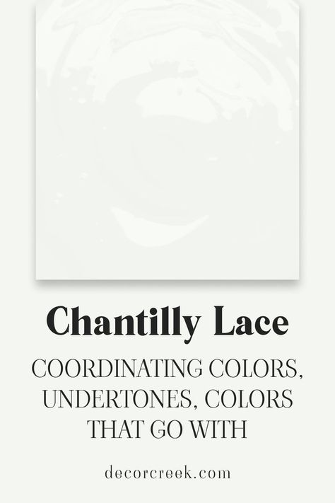 Chantilly Lace OC-65 | Coordinating Colors, Undertones Chantilly Lace Benjamin Moore, Coordinating Paint Colors, Trim Colors, Lace Painting, Cool Undertones, Painting Trim, Traditional Interior, Chantilly Lace, Kitchen Makeover