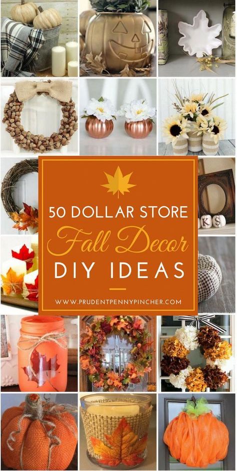 50 Dollar Store Fall Decor DIY Ideas #Fall #FallDecor #HomeDecor #DollarStore #DIY #DollarTree #Diyandcrafts Dollar Store Fall Decorations, Dollar Store Fall Decor, October Decorations, Decor Diy Ideas, Autumn Diy, Dollar Tree Fall, Diy Halloween Decor, Turkey Craft, Dekor Diy