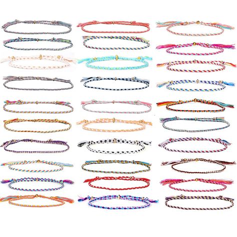 GTI Highlights 【Quality materials and size】 Made of durable and comfortable colorful threads, these braided beaded bracelets are built to last. They measure approximately 5 to 10 inches in length, allowing for easy adjustment to fit your wrist. 【Sufficient quantity】This pack of woven friendship bracelets includes 30 pieces in various styles, offering plenty of options for different occasions. Each bracelet features a charming mix of colors, allowing you to easily choose the perfect one. 【Symbolize friendship】 Classic symbols of friendship, these colorful beaded wrap bracelets are perfect for showing your unity and intimacy with friends, teammates, and co-workers. Get matching bracelets and display your special bond. 【Easy to match】With their bright colors, these adjustable, multicolor brac Symbols Of Friendship, Woven Friendship Bracelets, Colorful Threads, Braided Friendship Bracelets, Multicolor Bracelet, Friendship Symbols, Rope Wrapped, Woven Wrap, Beaded Wrap Bracelets