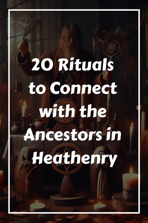 "20 rituals to connect with the ancestors in Heathenry, background of a bearded person holding a staff amidst candles and symbols." Herbs To Connect With Ancestors, Ancestral Veneration, Connect With Ancestors, Ancestral Healing, Ritual Dance, Pagan Spirituality, Traditional Witchcraft, Pagan Rituals, Folk Magic