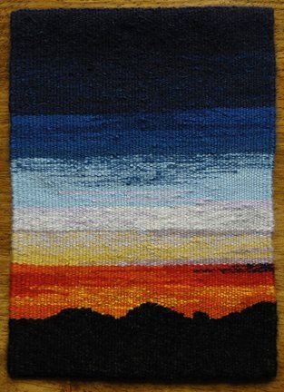 Landscape Weaving, Sunset Quilt, Parachute Cord Crafts, Loom Tapestry, Tapestry Loom Weaving, Contemporary Tapestry, Loom Yarn, Contemporary Tapestries, Cords Crafts