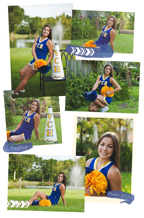 Cheer Poses Individual, Cheer Portraits, Cheerleading Senior Pictures, Dance Team Photos, Cheerleading Picture Poses, Cheer Photo, Cheer Team Pictures, Cheer Photography, Cheerleading Photos