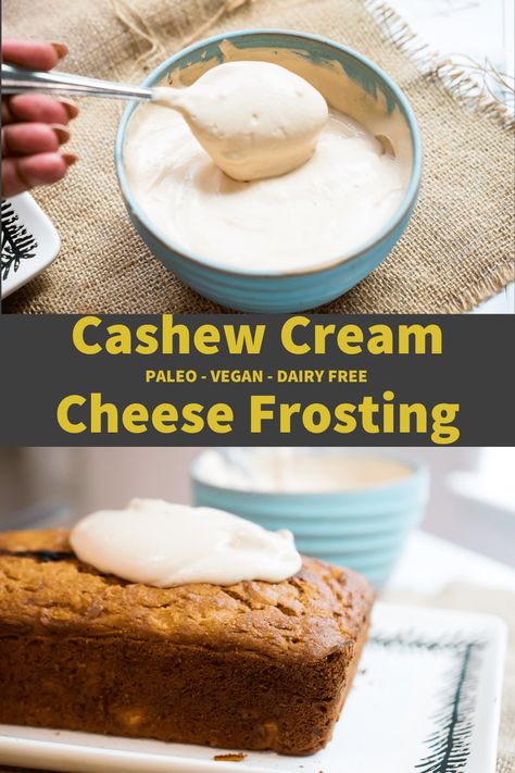 Cashew Frosting Vegan, Cashew Cream Cheese Frosting, Paleo Cream Cheese, Paleo Frosting, Dairy Free Cream Cheese Frosting, Cashew Cream Cheese, Living Foods, Vegan Cream Cheese Frosting, Clean Meals