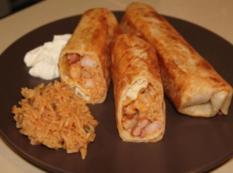 Shrimp Chimichangas Shrimp Chimichanga Recipe, Seafood Chimichanga Recipe, Shrimp Chimichanga, Seafood Chimichanga, Chimichanga Recipe, Recipe Shrimp, Just A Pinch Recipes, Hispanic Food, Just A Pinch