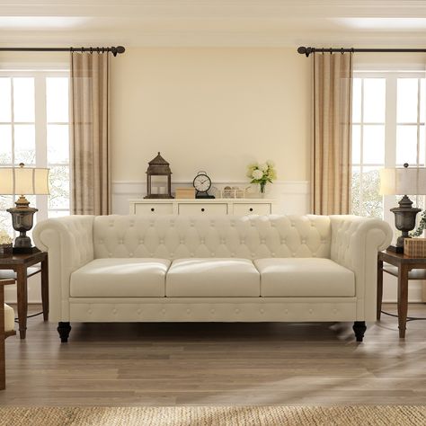 Elegant Couches Furniture, Beige Chesterfield Sofa, Chesterfield Style Sofa, Velvet Chesterfield Sofa, Kursi Bar, Quality Sofas, Rolled Arm Sofa, Sectional Sofa Couch, Brown Sofa