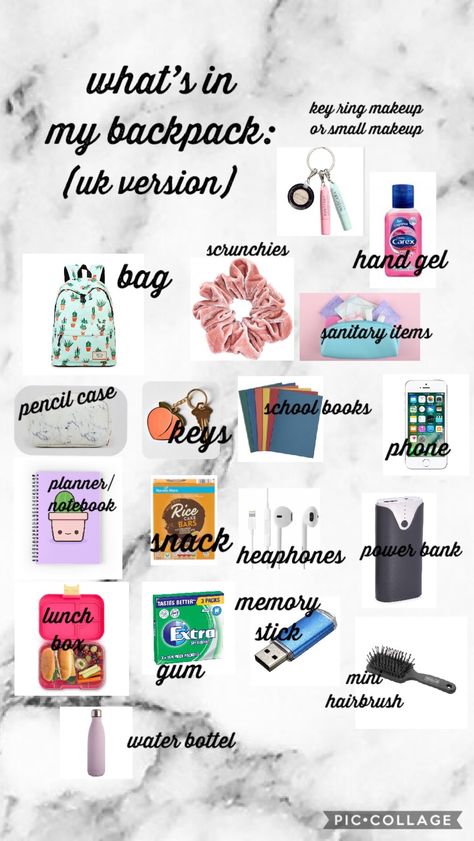 Bag Checklist Everyday, Secondary School Bag Essentials, School Equipment List, Must Haves For School Bag, Organizing School Bag, Backpack Must Haves Highschool, Highschool Must Haves, What To Put In Your School Bag Year 7, School Bag List