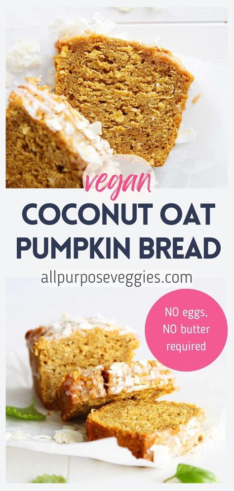 This Coconut Pumpkin Bread will impress with its moist and tender crumb and the delightful tropical taste of coconut complementing the rich pumpkin flavor. #pumpkinbread #quickbread #fallbaking Vegan Pecan Pie Bars, Gluten Free Pumpkin Cake, Carrot Pumpkin, Sweet Potato Cookies, Dairy Free Recipe, Vegan Cream Cheese Frosting, Homemade Recipes Dessert, Fall Desserts Easy, Pumpkin Bread Recipe