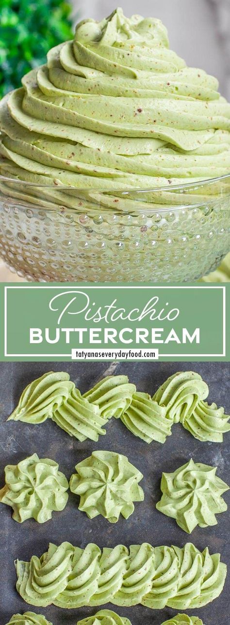 Pistachio Cakes, Pistachio Buttercream, Pudding Recept, European Cakes, Pistachio Recipes, Frosting Recipes Easy, Cake Frosting Recipe, Gourmet Cupcakes, Buttercream Frosting Recipe