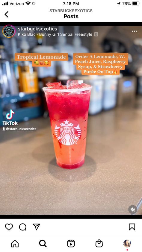 Raspberry Drink, Tequila Recipe, Drink Recipies, Healthy Starbucks Drinks, Starbucks Secret Menu Drinks, Starbucks Diy, Healthy Starbucks, Lemon Lemonade, Refreshing Drinks Recipes