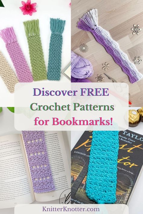 21 Easy Crochet Bookmark Patterns: Free for Beginners - KnitterKnotter Bookmark Crochet Pattern Free Ideas, Book Markers Crochet, Crochet Thread Bookmark Patterns Free, Crochet Christmas Bookmarks Free Patterns, Crochet Book Markers Free Pattern, Easy Crochet Bookmarks Free Patterns Simple, Diy Crochet Bookmarks, Crochet Bookmark For Men, Free Bookmark Crochet Patterns