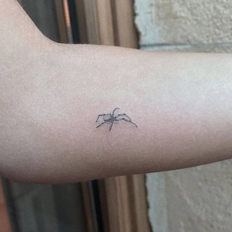 Cool Small Hand Tattoos, Hand Tattoos Spider, Why Not Tattoo, Tattoos Spider, Simple Forearm Tattoos, Hand And Finger Tattoos, Inner Forearm, Skeleton Hand Tattoo, Spider Tattoo