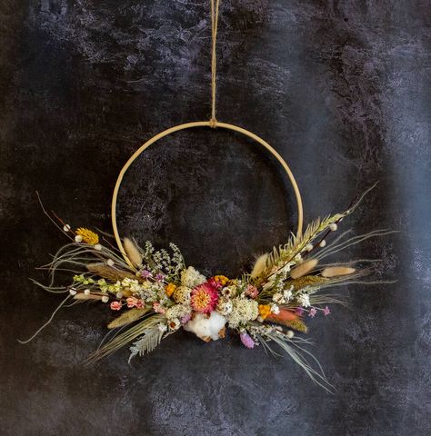 Dried Floral Wreaths, Hoop Wreaths, Dried Wreath, Flower Wreaths, Dried Flower Wreaths, Floral Wreaths, Wooden Craft, Large Wreath, Plant Vase