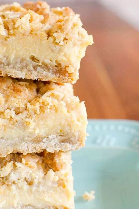 Lemon Cream Bars, Creamy Lemon Bars, Blueberry Crumb Bars, Lemon Bars Easy, Lemon Bar, Easy Oatmeal, Lemon Dessert Recipes, Crumble Bars, Funny Story