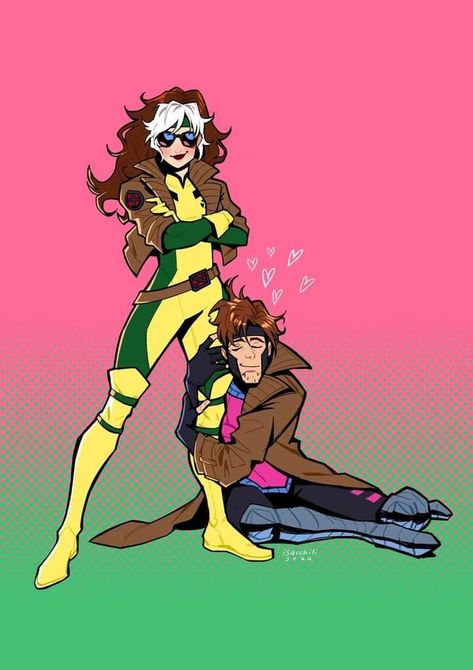 Rogue and Gambit - X MEN Rogue Makeup Xmen, Rogue X Men Fanart, Remy Lebeau And Rogue, Gambit X Rogue Fanart, Romy Xmen, Gambit And Rogue Fanart, Rogue And Gambit Matching Icons, Rogue Xmen Fanart, Female Gambit