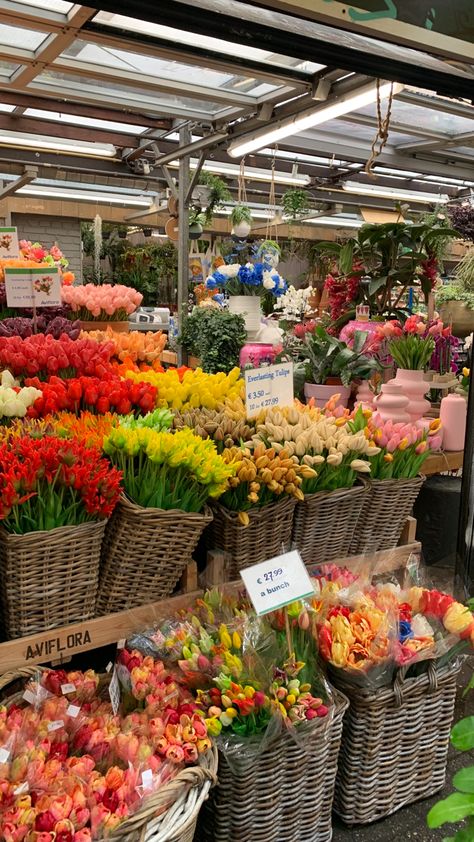 Tulip Market, Flower Market Aesthetic, Farms Market, Amsterdam Flower Market, Flowers Market, Market Flowers, Luxury Flower Bouquets, Flower Shower, Nothing But Flowers