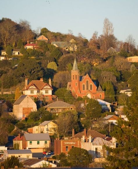 Daylesford, Victoria. Breathtaking view coming into town along Albert Street! Come visit OZKIVA Vision Gallery, Daylesford, Australia! Daylesford Victoria, Melbourne Trip, Hill View, Macedon Ranges, Health Spa, Australian Travel, English Village, Visit Australia, Vacation Planner