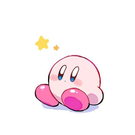 Kirby Cute Icon, Cute Kirby Drawings, Kirby Tattoo Black, Kirby Reference, Kirby Doodle, Kirby Painting, Kirby Tattoo, Kirby Fanart, Cute Tshirt Designs