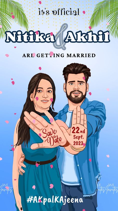 LETS CONNECT 💬
DM @weinvites.in

🌠SAVE THE DATE INVITATION WITH CARICATURE (TEMP 202)

#invitations #invitationdesign #weddingseason #weinvites #weddings #weddinggoals #weddingplanner #weddingstyle #weddingcard #gettogether #love #trending #couplegoals #weddingbells #luxuryinvitations #royal #instadaily #reelsinstagram #reelkarofeelkaro #reels #instaphoto #explore #design #graphicdesign #savethedate
(Wedding invitation, digital invitations, save the date, couples) Wedding Caricature Couple, Save The Date Caricature, Dholki Ideas, Save The Date Posters, Procreate Illustrations, Cartoon Wedding Invitations, Wedding Illustration Card, Couple Illustration Wedding, Wedding Card Design Indian