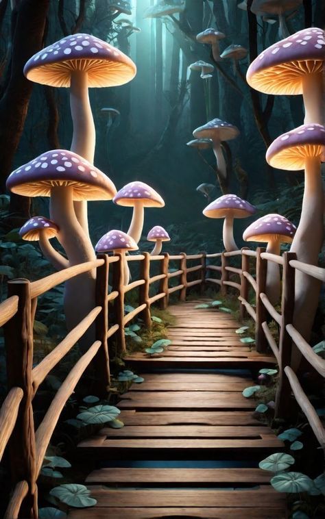 Magical Background Fairytale, Fairytale Mushroom, Magical Background, Mushroom Theme, Sunlight Art, Faery Art, Fantasy Pictures, Mushroom Art, Magical World