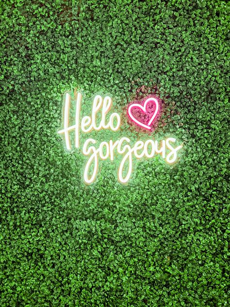 Hello Gorgeous Neon Sign, Boutique Store Displays, Pink Neon Sign, Neon Sign Art, Instagram Background, Hello Gorgeous, Store Displays, Neon Pink, Cute Wallpapers