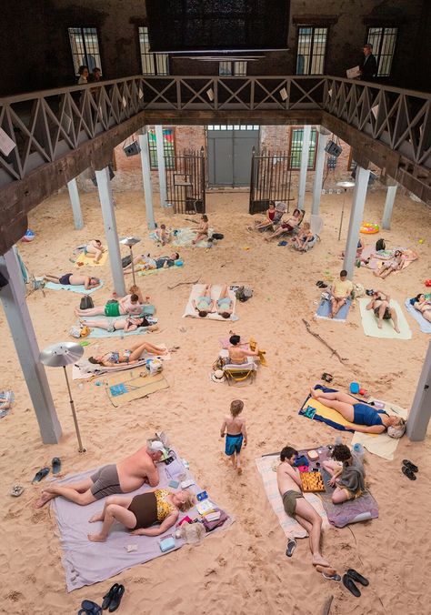 What your brand activation can adopt from this year’s Venice Biennale winner - News - Frameweb Beach Installation, Artificial Beach, Opera Performance, Colorful Bathing Suit, Venice Art, Damien Hirst, Venice Biennale, Brand Experience, Sculpture Installation