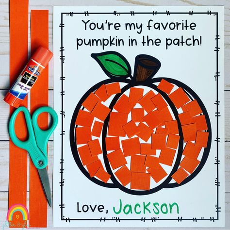 🎃You’re my favorite pumpkin in the patch! 🎃 Grab this FREEBIE for an easy activity!! Provide students with strips of orange paper. Have them cut/tear the strips into squares and glue them on the pumpkin. Last, have them sign their name! Perfect for preschool, pre-k, or kindergarten! Pumpkin Activities Preschool Free Printable, Pre K Pumpkin Crafts, Pumpkin Craft Kindergarten, Pumpkin Math Centers, Pumpkin Activities Preschool, Pumpkin Crafts Preschool, Pumpkin Patch Craft, Name Activities Preschool, Pumpkins Preschool