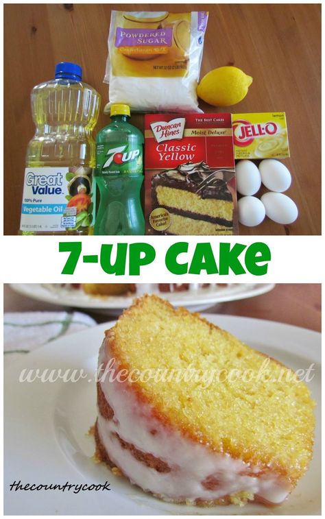 7up Cake Recipe, 7up Cake, 7 Up Cake, Apple Cakes, Delish Desserts, Gingerbread Lady, Cake Simple, Country Cook, 7 Up