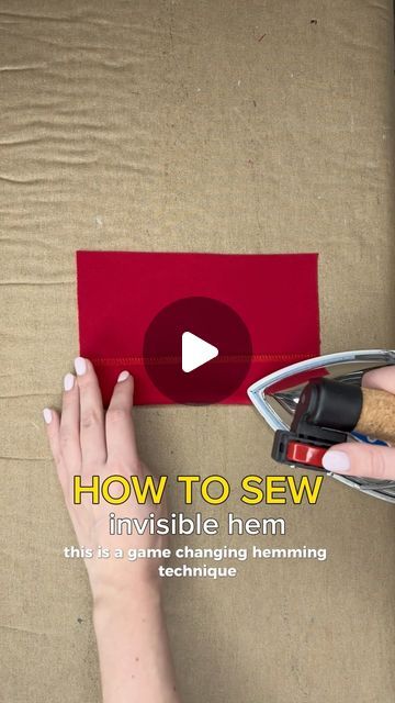 Julija Gobere | Sewing on Instagram: "Create FLAWLESS invisible hem using this simple technique💯🙌 And if it looks easy… that’s because it is!🤩🙌  I always use hand stitch to create invisible hem, but after trying this technique, I might switch things up!😉😁  A few notes about this technique: ✂️ You may find a special interfacing tape that already comes stitched - this would make this even faster/easier, but I couldn’t find that tape anywhere in my country…🤔 So I used regular lightweight fusible interfacing instead🤗 ✂️ Interfacing at hem will add structure to hem and it will drape better - try adding interfacing on hem even if you use different hemming technique🤗  Let me know what you like to learn next?🤩🤗  #sewingtutorial #howtosew #sewingtechniques" Invisible Hem Stitch By Hand, Hem Tape How To Use, Invisible Hem, Sewing Hems, Hand Stitching Techniques, Invisible Stitch, Hem Stitch, Fusible Interfacing, Hand Stitch